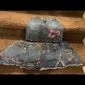🍂Bundle 3 girls jeans skirts size 7/8
